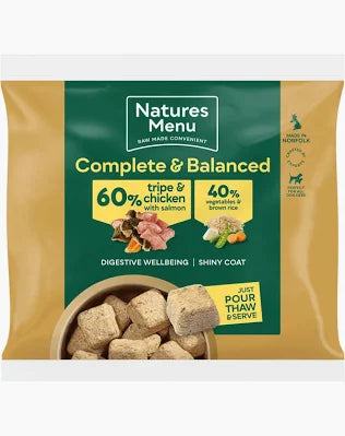 Natures menu Chicken tripe with salmon  60/40 Nuggets 1kg