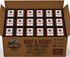 Raw Treat Pet Food Beef & Heart Full Box 20x500g