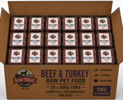 Raw Treat Pet Food Beef & Turkey Full Box 20x500g