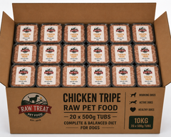 Raw Treat Pet Food  Chicken & Tripe Full Box 20x500g
