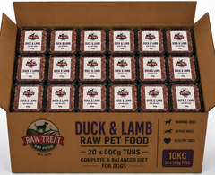 Raw Treat Pet Food Duck & Lamb Full Box 20x500g