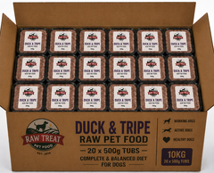 Raw Treat Pet Food Duck & Tripe Full Box 20x500g